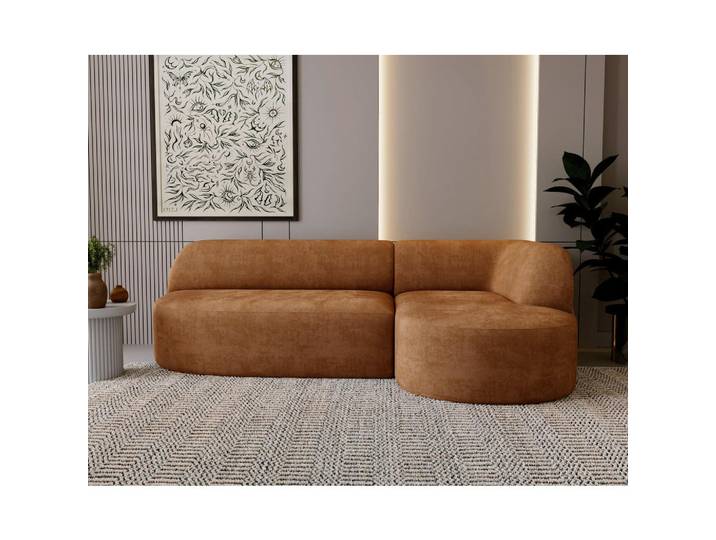 Livetastic Ecksofa, Rostfarben, Kunststoff, 218x156 cm, Rücken echt, Wohnzimmer, Sofas & Couches, Wohnlandschaften, Ecksofas