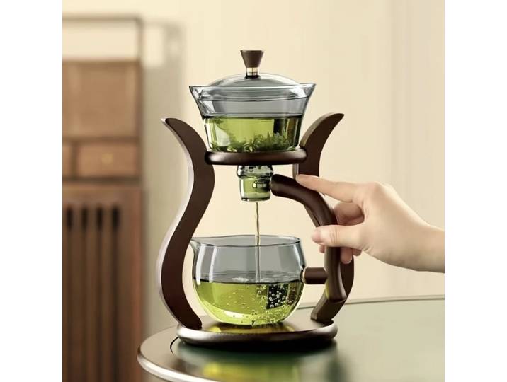 Service à thé en verre Kung Fu, goutte à goutte semi-automatique avec infuseur, service à thé en verre, interrupteur magnétique, service de théière, verrerie