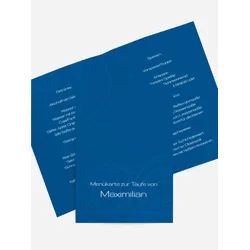 Menuekarten Taufe selbst gestalten mit Spruch und Fotos im Onlinedesigner bei Meine-Kartenmanufaktur.de