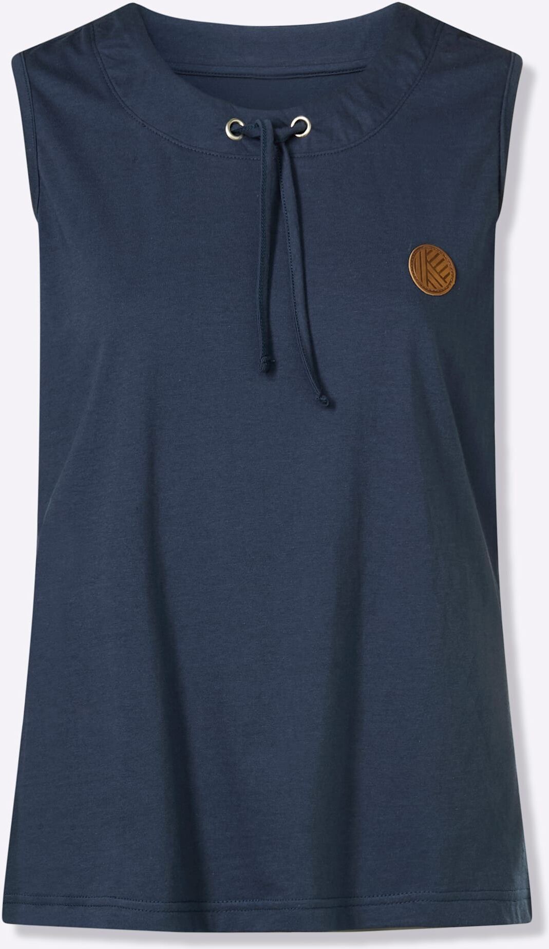 Shirttop CLASSIC BASICS, Damen, Gr. 44, dunkelblau, 100% Baumwolle, unifarben, Rundhals, Tops Shirttop dunkelblau 44