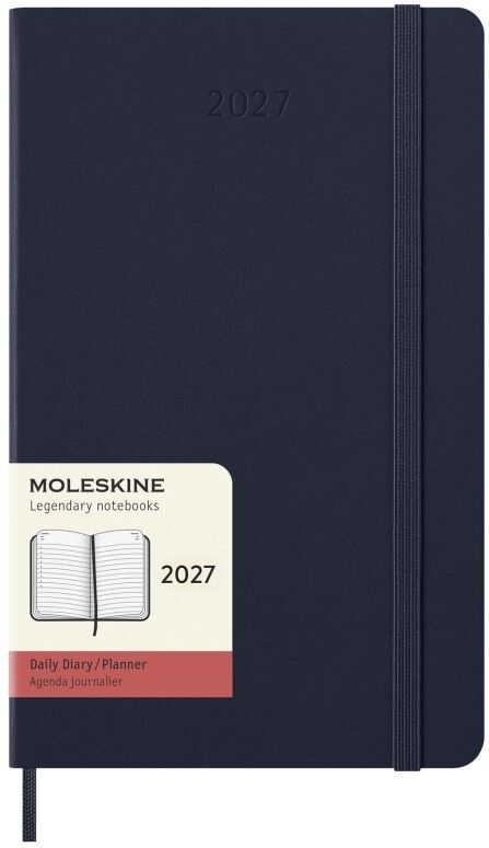 Agenda L quotidien 12 mois Moleskine à couverture rigide Bleu saphir