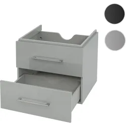 Premium Waschbeckenunterschrank HWC-D16, Waschtischunterschrank Waschtisch Badmöbel, hochglanz 60cm ~ grau
