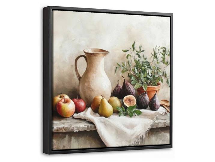 LEINWAND Bilder mit Rahmen - Obst - Kräuter - Ländlich - 20x20