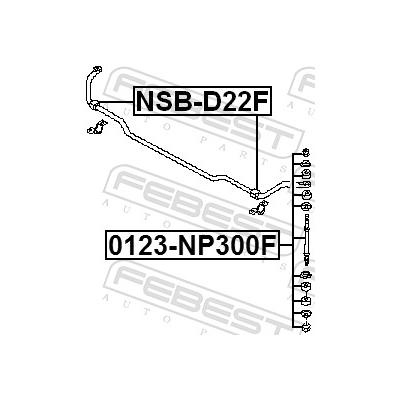 FEBEST Stange/Strebe, Stabilisator 0123-NP300F Vorderachse für NISSAN
