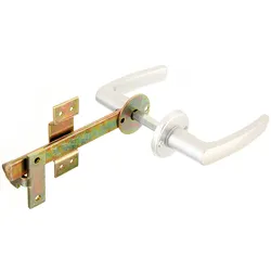 Alberts® Flechtzaun-Einzeltorverschl.,gelb vz,Drücker und Rosette aus Alu,Länge 170 mm