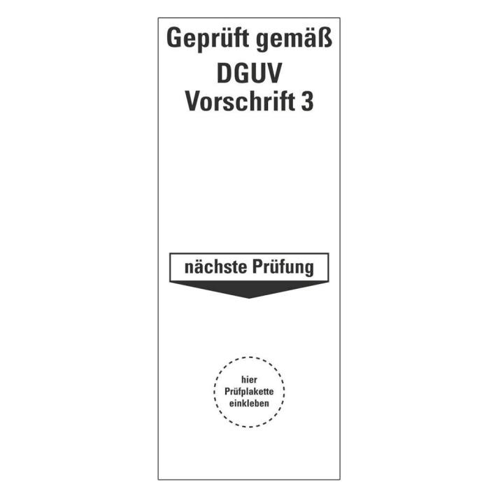 Hein 178610 Grundplakette Geprüft gemäss DGUV Vorschrift 3,Folie,selbstkl. (178610)
