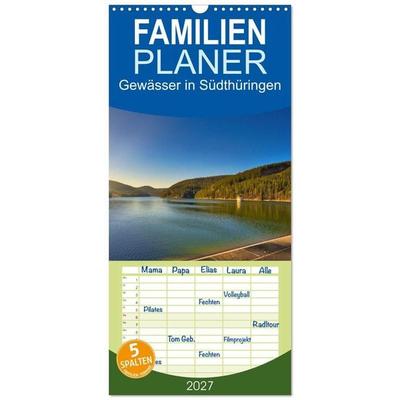 Familienplaner 2027 - Gewässer in Südthüringen mit 5 Spalten (Wandkalender, 21 x 45 cm) CALVENDO