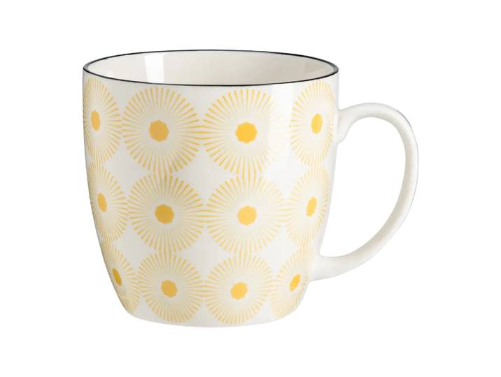 Tasse Mix & Match, Byyu, gelb/schwarz, Porzellan