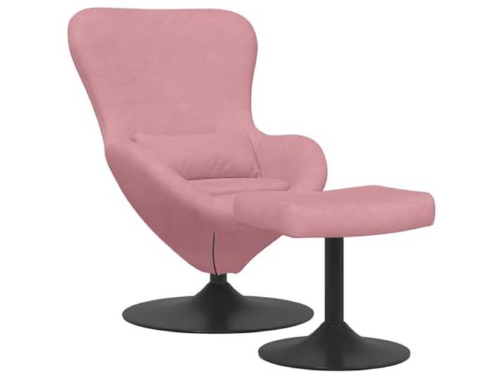 vidaXL Eierstuhl mit Fußhocker Rosa Samt Schlank und stylisch, passt in jeden Raum, Für echte Entspannung entwickelt, Weiche Polsterung für extra Komfort