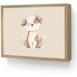 WANDLEUCHTE MIT AKKU Hund - Gefleckt - Braun LED 40x30 cm Wandlampe