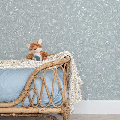 Vliestapete LITTLE DUTCH "Forest Wonders Denim", blau, H:10m L:10m, Vlies, Tapeten, Design Tapeten