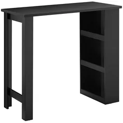 SoBuy Bartisch mit 3 Regalböden Schwarz 112x57x106cm Modern