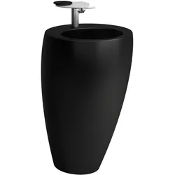 LAUFEN Alessi one Waschtisch, mit integrierter Säule, 1 Hahnloch mittig, mit Überlauf, 520x530, H8119717161041, Farbe: Schwarz Matt
