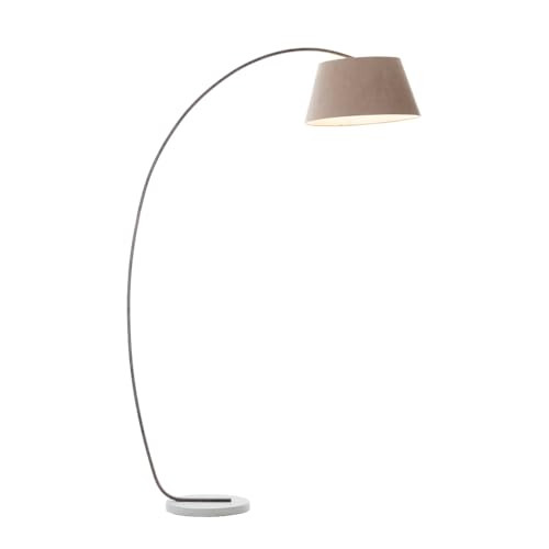 Brilliant Brok boog vloerlamp bruin/grijs met verstelbare kop en voetschakelaar