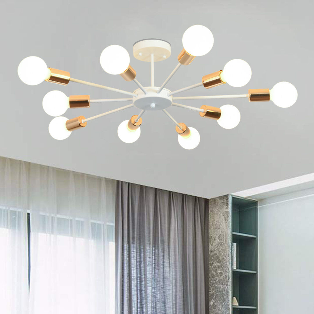Corrigan Studio Austwell 10 - Light Sputnik Chandelier White 70cm W X 70cm D