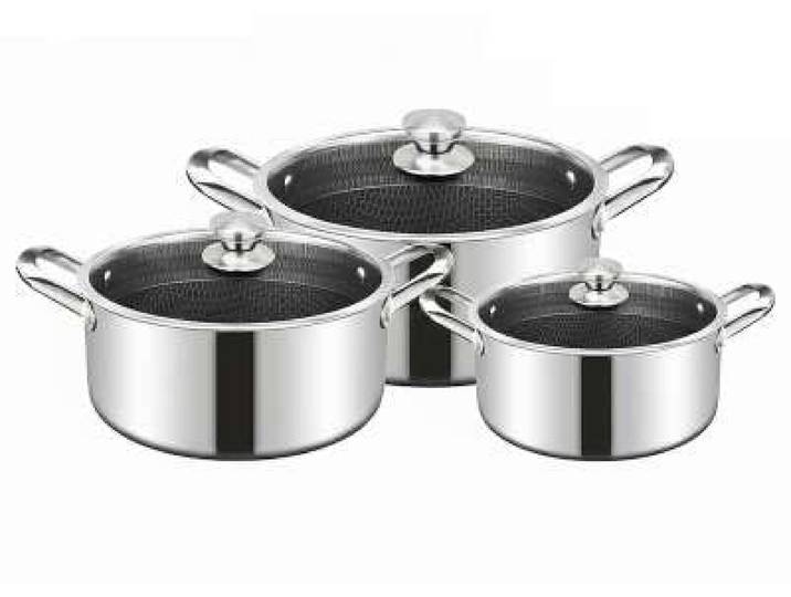 Kochtopf Kasserolle Topf Set 6-tlg Edelstahl Induktion CF-PNCS01