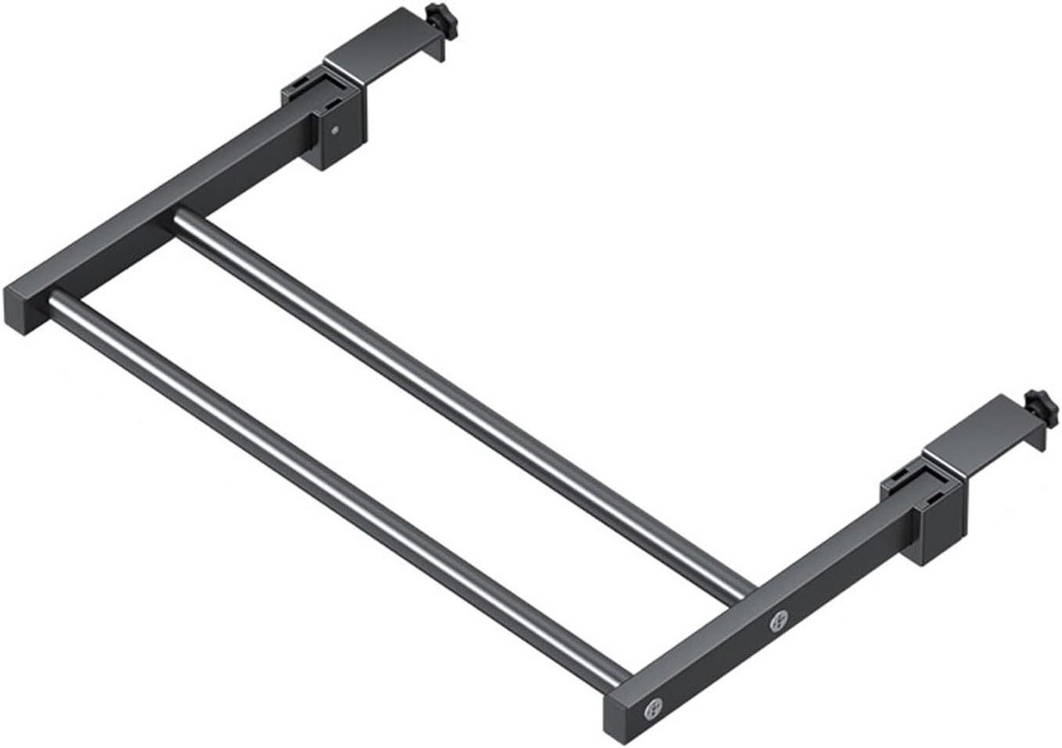 Opvouwbaar droogrek voor balkon, badkamer of keuken, verstelbare lengte 40-100 cm, zwart