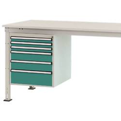 Manuflex ZB4914.0001 Gehäuse-Unterbau Stationär, Nutzhöhe 500 mm mit 6 Schubfächer. Für Tischtiefe 1200 mm