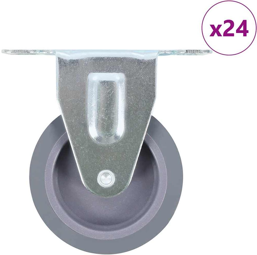 vidaXL 24 pcs Roulettes fixes 75 mm