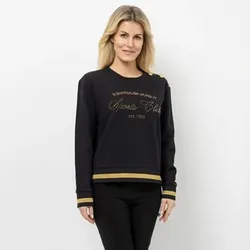 SCHIFFHAUER MUNICH® Sweatshirt Rundhalsausschnitt Zierknöpfe leger weit