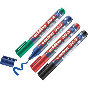 Edding Whiteboardmarker 363, Keilspitze Strichbreite 1-5mm, abwischbar, 4 Stück