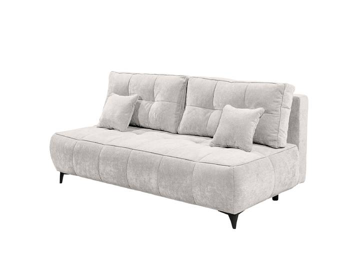 Big-Sofa mit Schlaffunktion Silber Chenille Holda 215 x 96 x 106cm mit Schlaffunktion Schwarz Modern