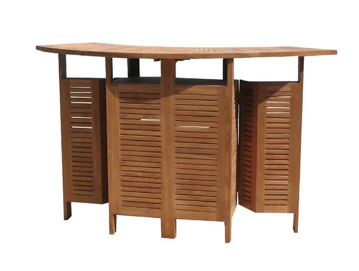 MiaMöbel Teak Bar Massivholz Teak Modern