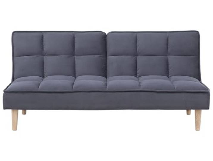 Beliani 3-Sitzer Schlafsofa Stoff dunkelgrau gesteppt Sofa mit Schlaffunktion Siljan