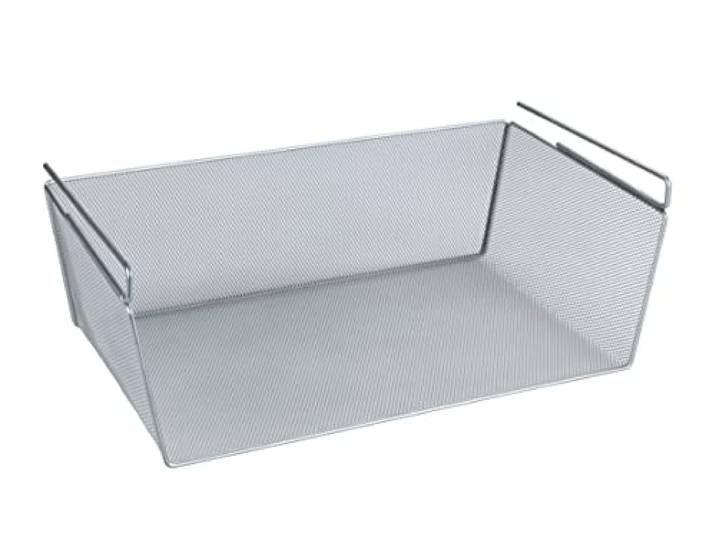 WENKO Panier s'accrochant à Une étagère Panier de Rangement pour armoires Argent