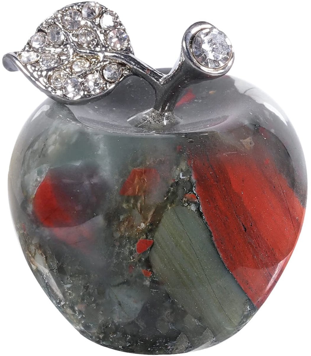 Solidchoice Bloedsteen Appel Beeldje - Healing Crystal Decoratie voor op tafel