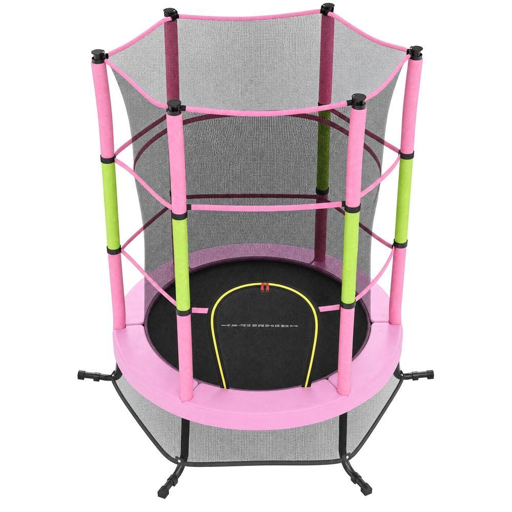 SONGMICS Trampolin Kinder, 174 cm Kindertrampolin mit Sicherheitsnetz, Randabdeckung STRB35050S101