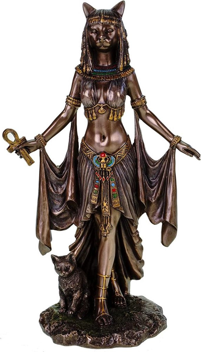 Veronese Design - Egyptische Godin Bastet - Gebronsd beeld - B/D/H: 15,5 x 9 x 25,5 cm