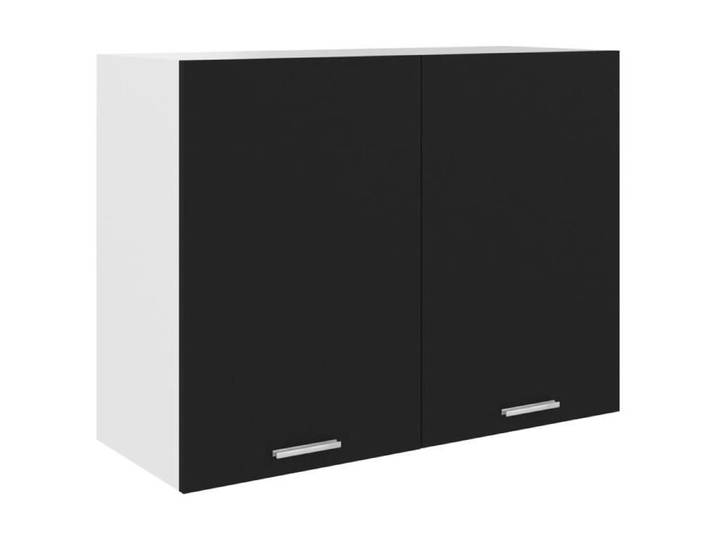 SALE 2025 Armoire suspendue - vitrine cuisine murale - Noir 80x31x60 cm - Bois d'ingénierie 20 Kg 3133