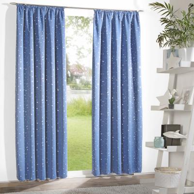 Vorhang WECKBRODT "Sarin", blau (hellblau), B:135cm H:245cm, Microfaser, Polyester, Gardinen, blickdicht, Thermo, wärme-,kälteisolierend, abdunkelnd, Gardine, Store