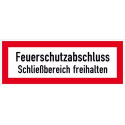 SafetyMarking 11.2863 Hinweisschild Feuerschutzabschluss Schließbereich freihalten Aluminium (B x H) 297 mm x 105 mm 1 St.