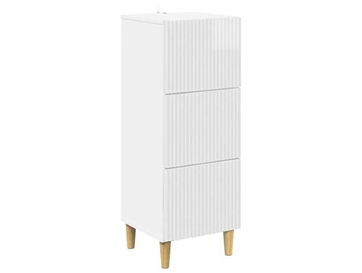 Todiikf Schubladenkommode Hochglanz Weiß Beistellschrank 33x34,5x90cm Kompakter Mehrzweckschrank mit 3 Schubladen für Schlafzimmer, Flur und Wohnbereich. Ordnung für Haushaltsbedarf.