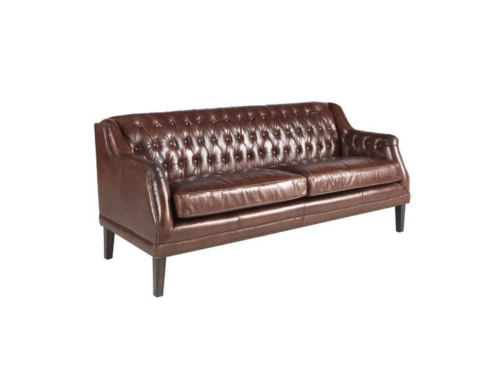 Angel Cerda Chester-Sofa, 3-Sitzer, cognacbraunes Leder, Cognac, Holz, Echtholz,Kiefer, Mode, Füllung: Polyurethan (PUR),Polyurethan (PUR),Polyurethan (Pur), L-Form, eckig, 185x80x81 cm, Wohnzimmer, Sofas & Couches