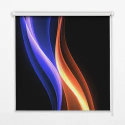 INNENROLLO - Fensterrollo - Rollo - 140x140 cm - Orange-Blau-Animation