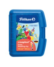 Pelikan Kinderknete Creaplast 10 Farben im blauen Etui PELIKAN Kunststoffbox (606738)