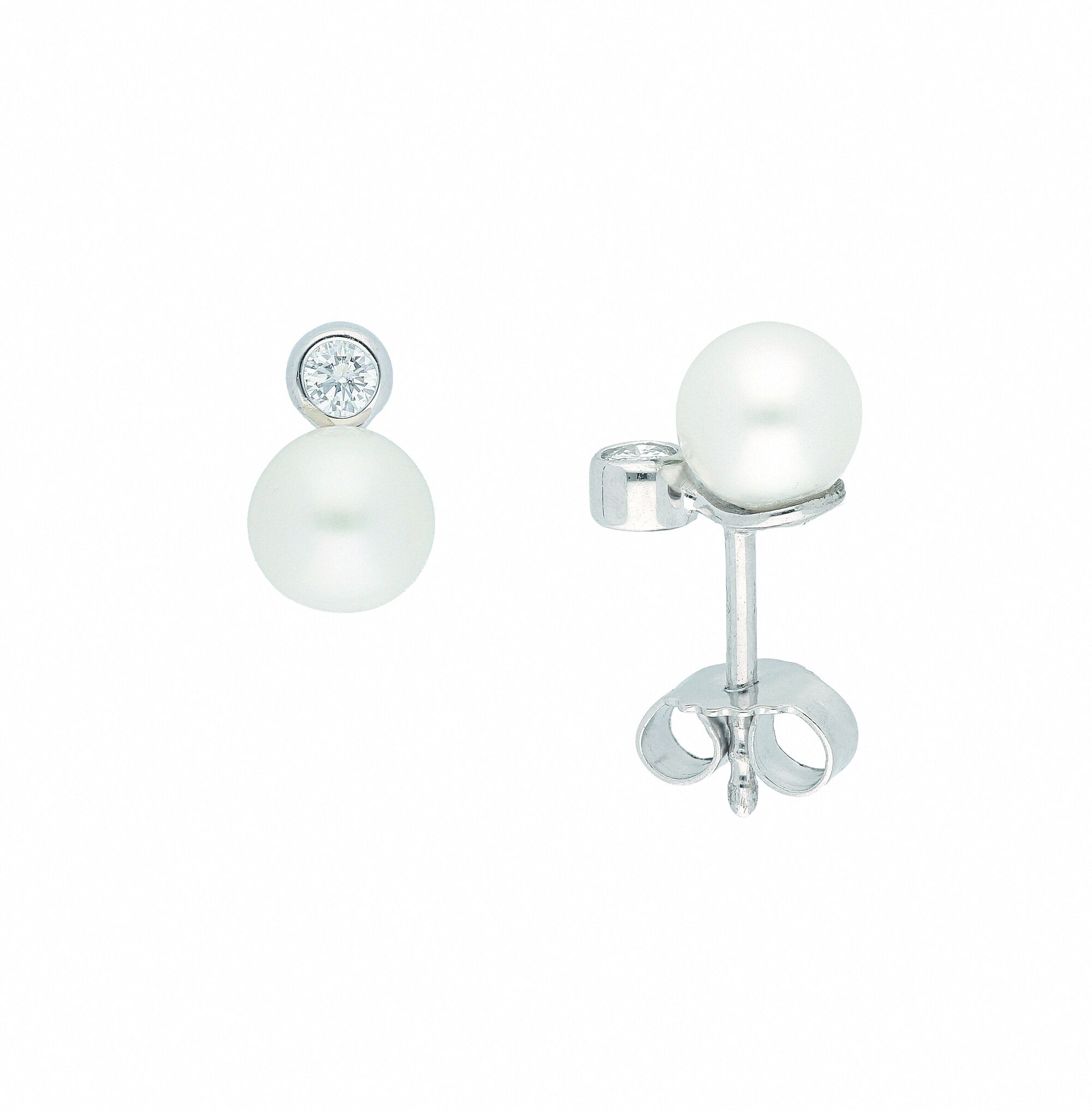 Paar Ohrstecker ADELIA´S, silber, Ohrringe, Damen, Damen, 0,1 VVS = sehr sehr kleine Einschlüsse, Gold