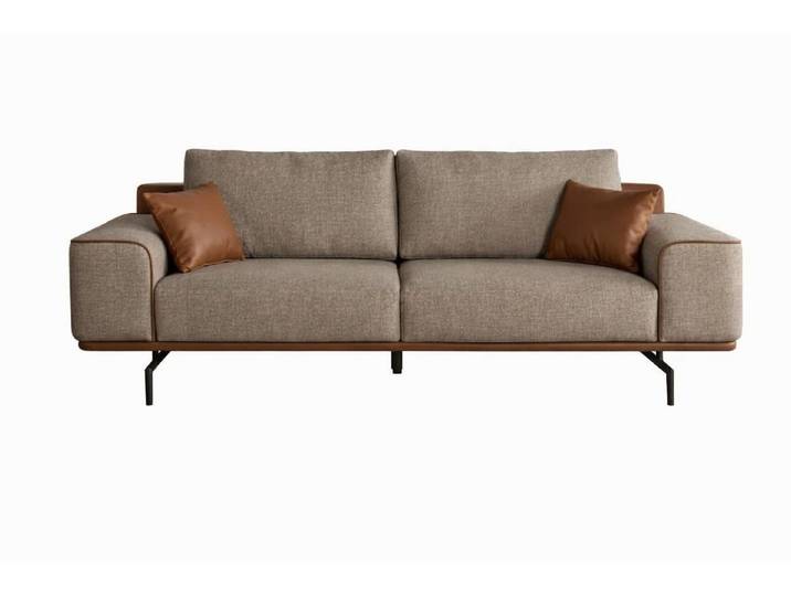 JVmoebel 3-Sitzer Beiges Sofa aus hochwertigem Stoff für modernes Wohnzimmer, 2 Teile