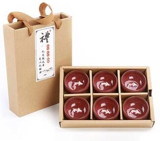 Uplift Treasures 3D Golden Fish China Tea Cup Set 6 Pcs i