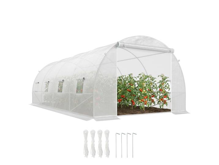 Serre Outsunny 6x3x2 m pour jardin, terrasse, culture de plantes et de fleurs