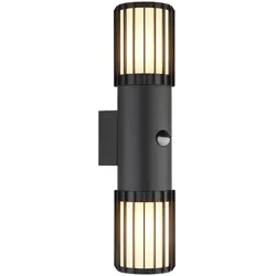 Wandleuchte Wandlampe Außenleuchte Bewegungsmelder Anthrazit Opal Alu H 38 cm