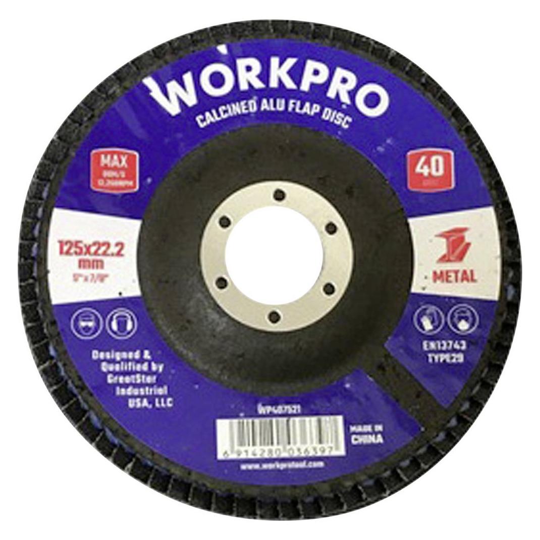 Workpro Fächerschleifscheibe Profi - 125 mm K40, 10 stk (WP407521)