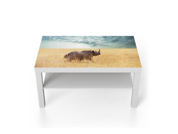 DEQORI Couchtisch 'Goldene Wildnis', Glas Beistelltisch Glastisch modern