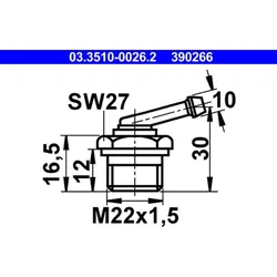 ATE 03.3510-0026.2 Adapter, Bremsleitung