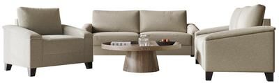 CraftPorch Simple Style Linen Upholstered 3-Piece Living Room Set