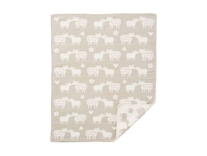 Klippan Yllefabrik Plaid pour enfant Bää coton Greige, 70x90 cm