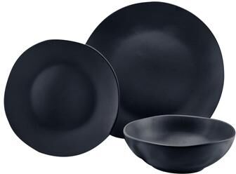 Godinger Aspero Black 12 Piece Dinnerware Set, Service For 4